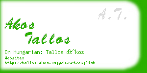 akos tallos business card